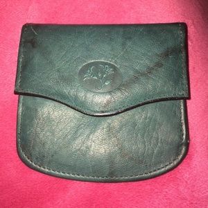 Vintage Buxton green leather pouch wallet